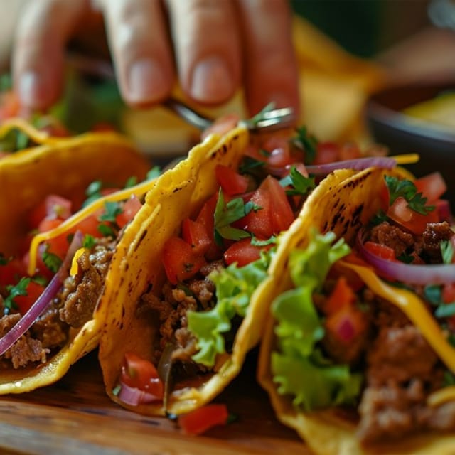 3 Beef Tacos.